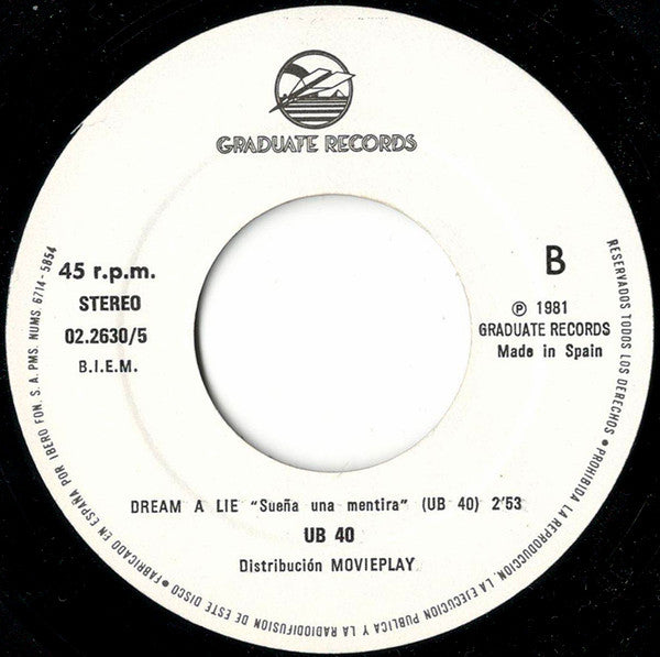 UB40 : The Earth Dies Screaming = La Tierra Se Muere Gritando (7", Single)