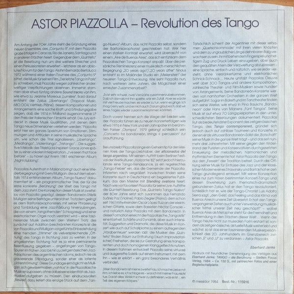 Astor Piazzolla Y Su Quinteto Tango Nuevo : Live In Wien Vol. 1 (LP, Album)