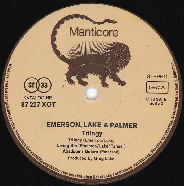 Emerson Lake & Palmer* : Trilogy (LP, Album, RE, RP, Gat)