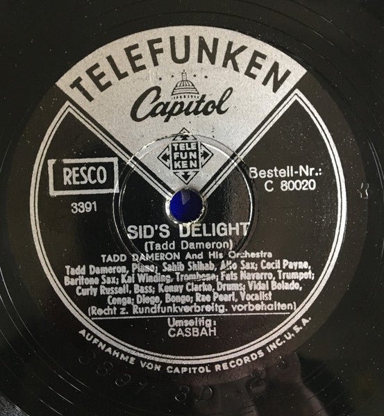 Tadd Dameron And His Orchestra : Casbah / Sid's Delight (Shellac, 10")