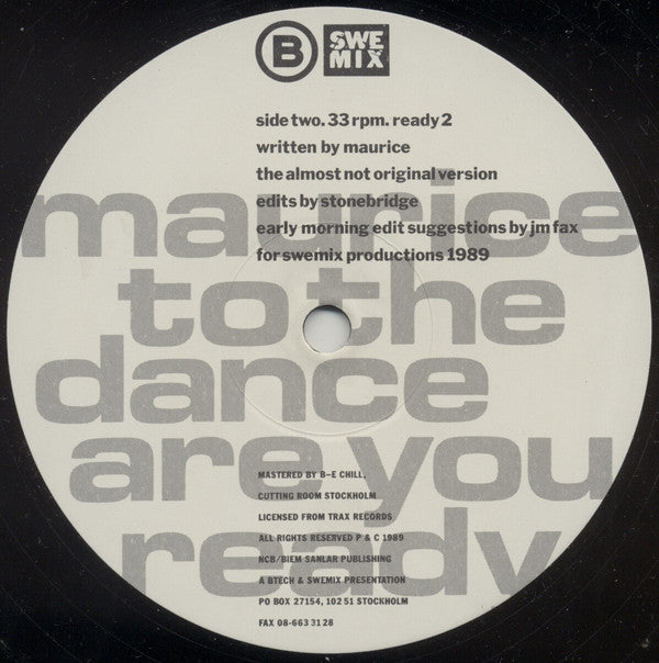 Maurice* : Are You Ready For The Remix? To The Dance (12")