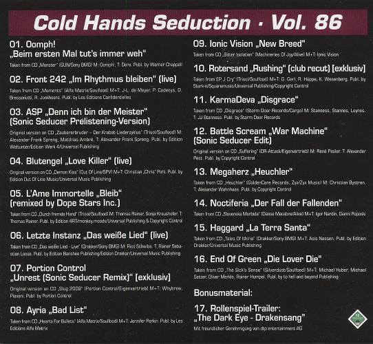 Various : Sonic Seducer Cold Hands Seduction Vol. 86 (CD, Comp, Enh)