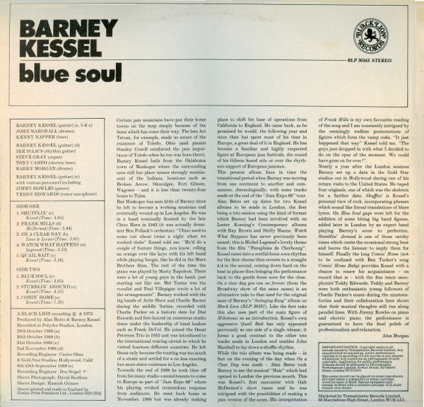 Barney Kessel : Blue Soul (LP, Album)