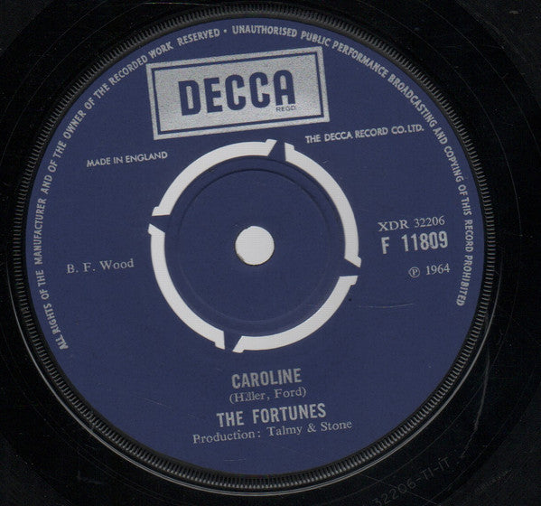 The Fortunes : Caroline (7", Single, RE)