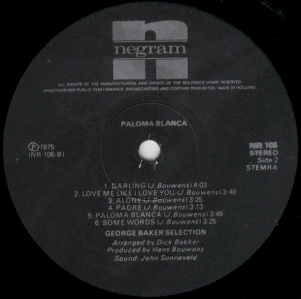 George Baker Selection : Paloma Blanca (LP, Album, Gat)