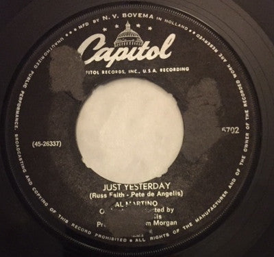 Al Martino : Just Yesterday (7", Single)