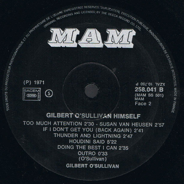 Gilbert O'Sullivan : Himself (LP, Album, Gat)