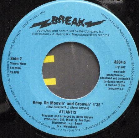 Atlantis (3) : Keep On Movin' And Groovin' (7", Mono)