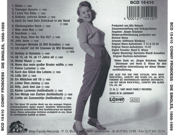 Conny Froboess : Die Singles 1958 - 1959 (CD, Comp, Mono)