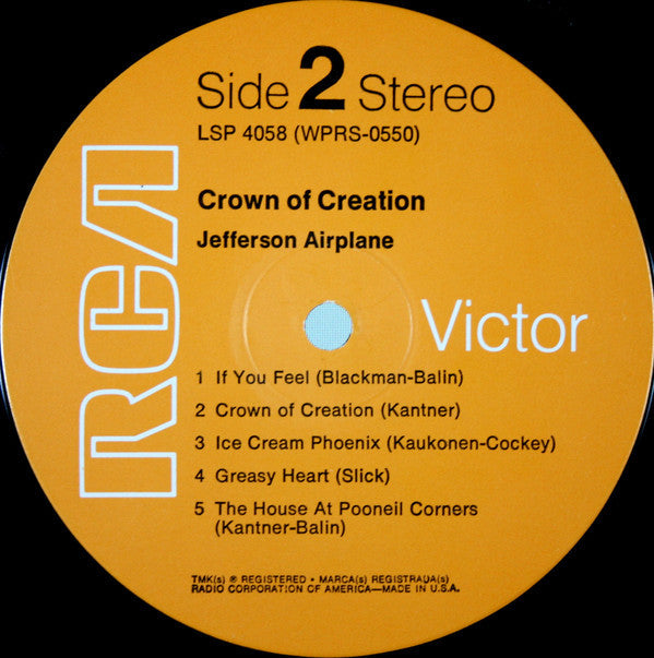 Jefferson Airplane : Crown Of Creation (LP, Album, RP, Ind)