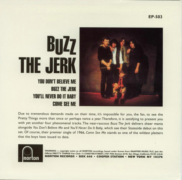 The Pretty Things : Buzz The Jerk (7", EP, Mono)