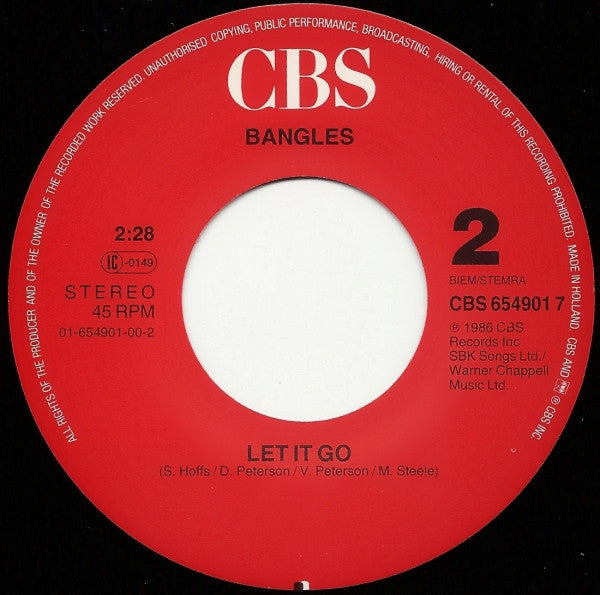 Bangles : Be With You (7", Single)