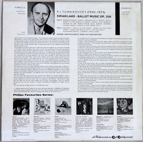 Pyotr Ilyich Tchaikovsky, André Kostelanetz And His Orchestra : Swan Lake - Ballet Music Op 20A (LP, Mono)