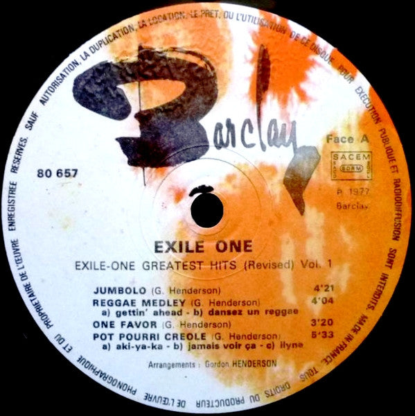 Exile One : Exile One Greatest Hits (Revised) Volume 1 (LP)