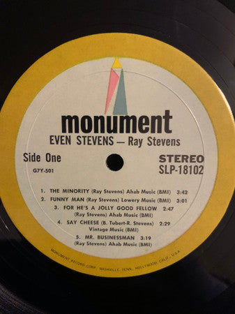 Ray Stevens : Even Stevens (LP, Album, Mon)