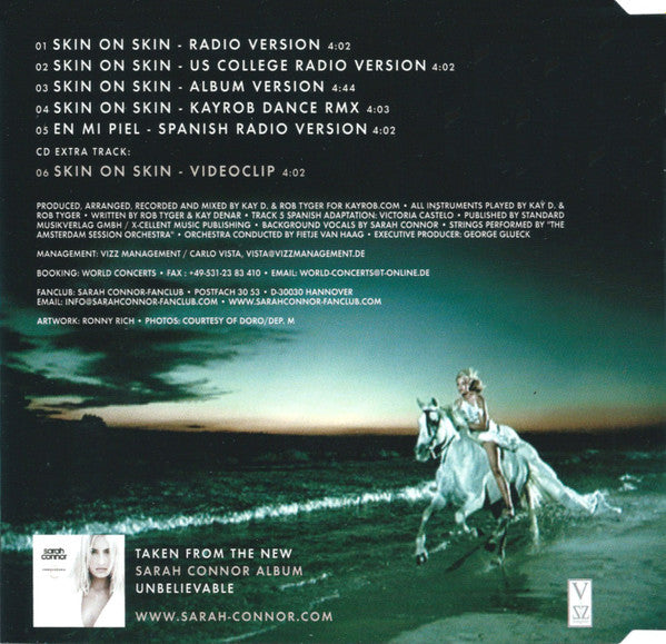 Sarah Connor : Skin On Skin (CD, Maxi, Enh)