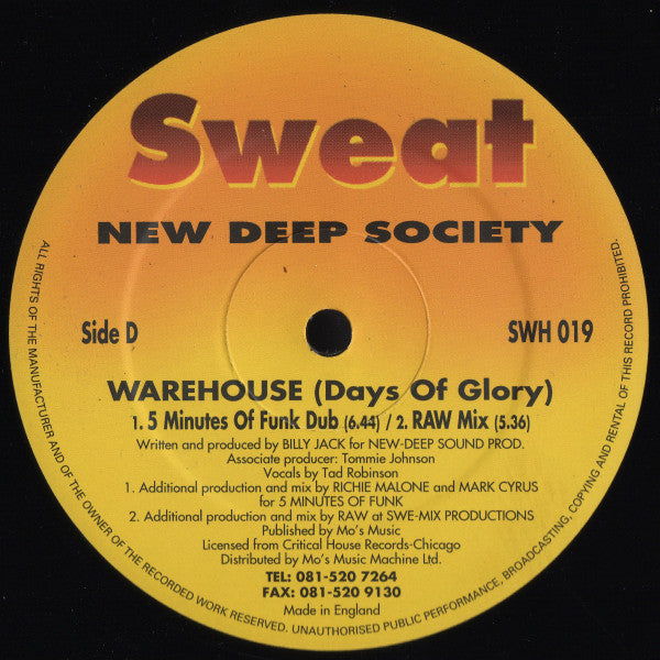New Deep Society : Warehouse (Days Of Glory) (2x12")