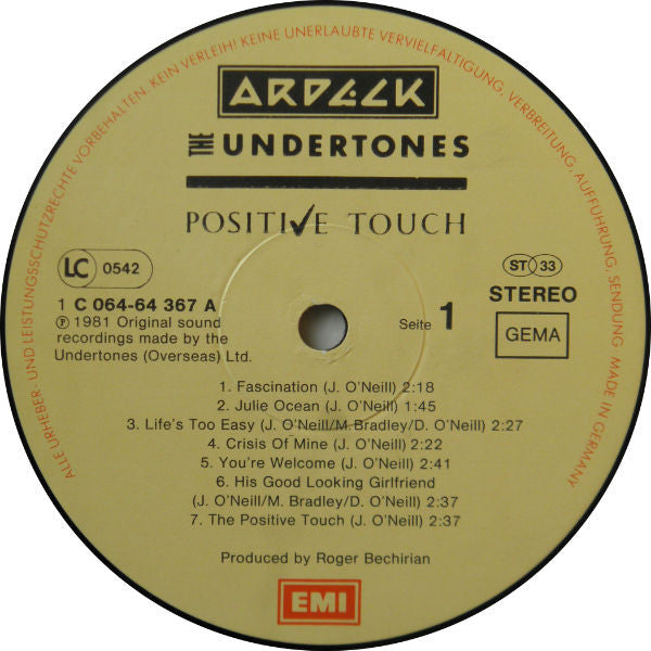 The Undertones : Positive Touch (LP, Album)