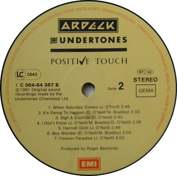 The Undertones : Positive Touch (LP, Album)