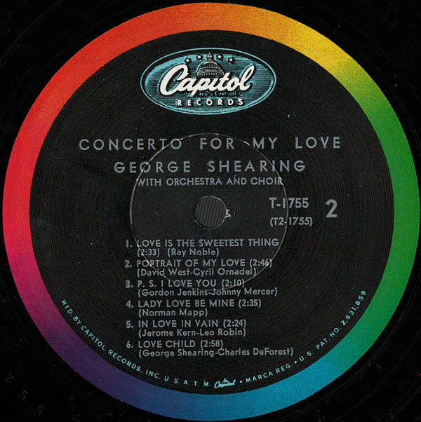 George Shearing : Concerto For My Love (LP, Album, Mono)