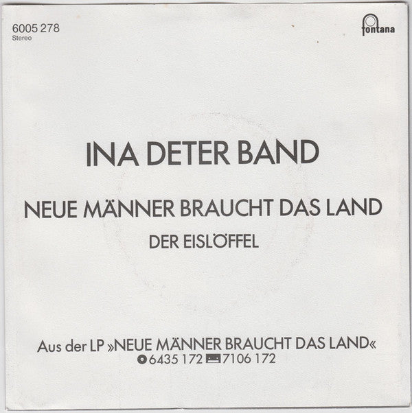 Ina Deter Band : Neue Männer Braucht Das Land (7", Single)