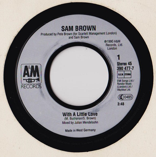Sam Brown : With A Little Love (7", Single)