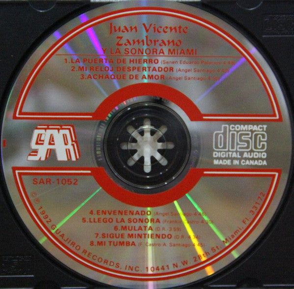 Juan Vicente Zambrano Y  La Sonora Miami : Juan Vicente Zambrano Y La Sonora Miami (CD, Album)