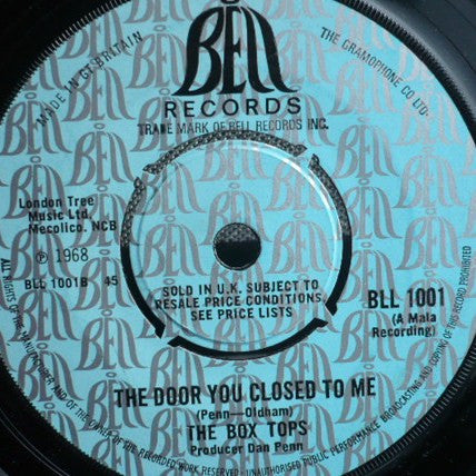 Box Tops : Cry Like A Baby (7", Pus)