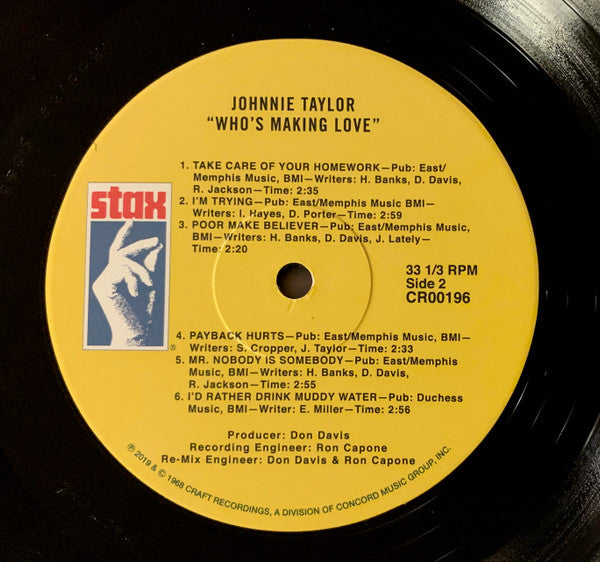 Johnnie Taylor : Who's Making Love (LP, Album, RE, 180)