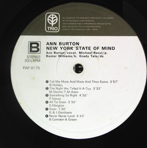Ann Burton : New York State Of Mind (LP)