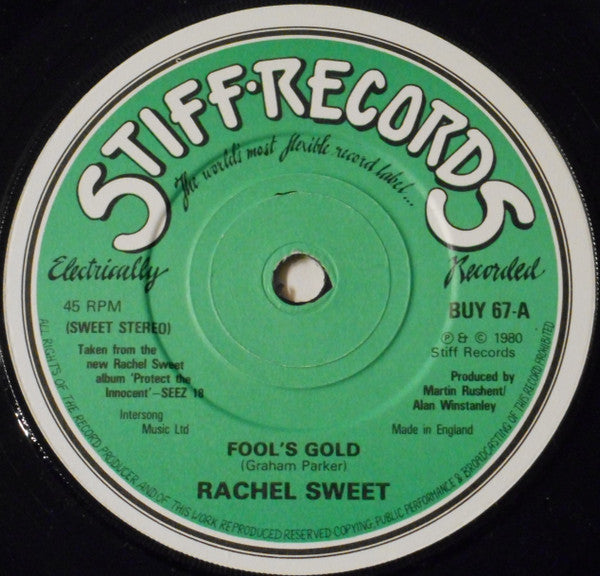 Rachel Sweet : Fool's Gold (7", Single)