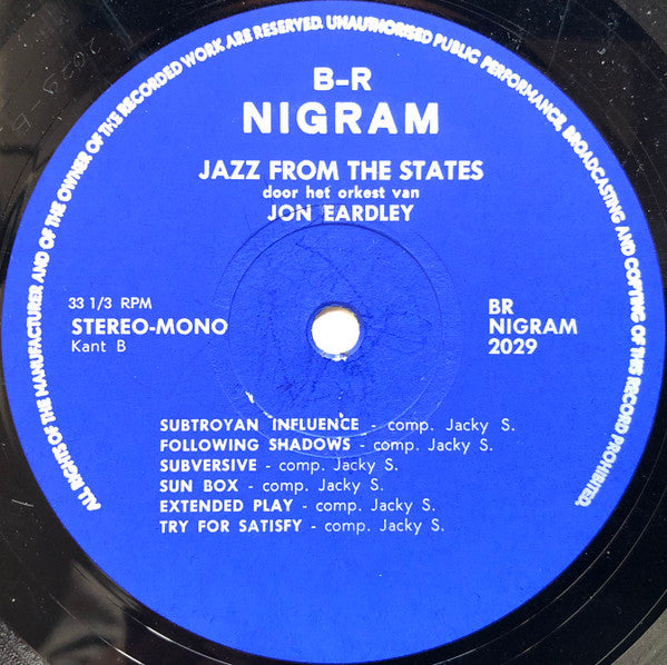 Jon Eardley : Jazz From The States (LP, Album)