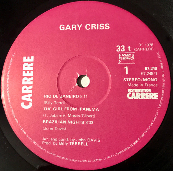Gary Criss : Rio De Janeiro (LP, Album)