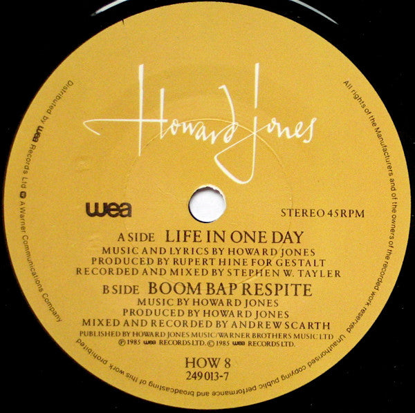 Howard Jones : Life In One Day (2x7", Single)