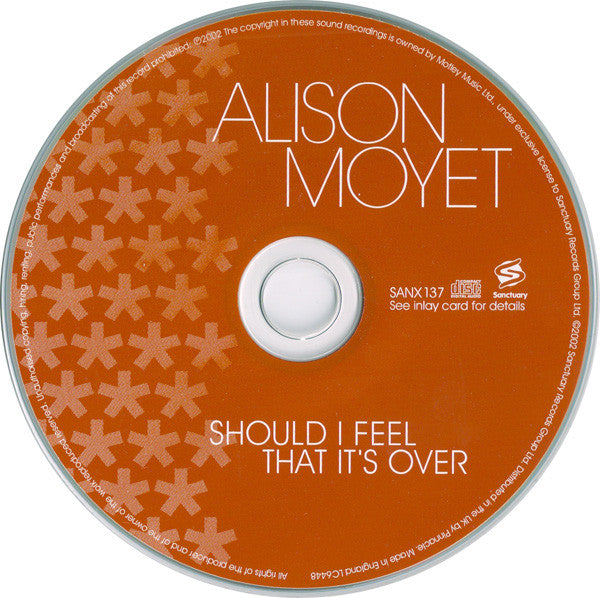 Alison Moyet : Should I Feel That It's Over (CD, Single, Ltd)