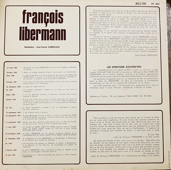 François Libermann, Jean-Claude Darrigaud : Les Aventuriers De Dieu (LP)