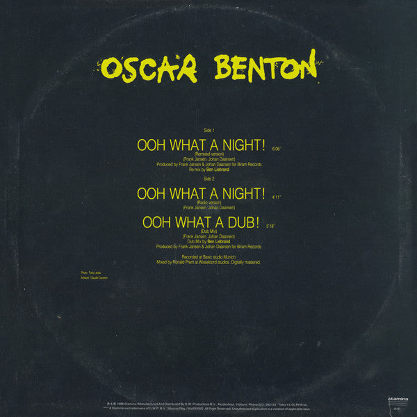 Oscar Benton : Ooh What A Night ! (12")