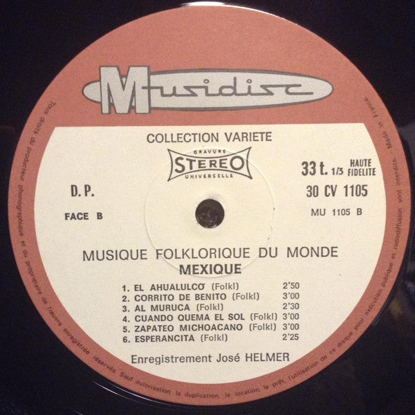 José Helmer : Mexique (LP, Album)