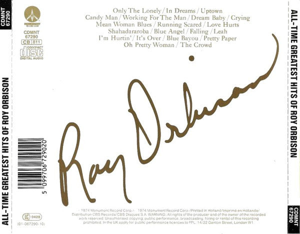 Roy Orbison : The All-Time Greatest Hits Of Roy Orbison (CD, Comp)