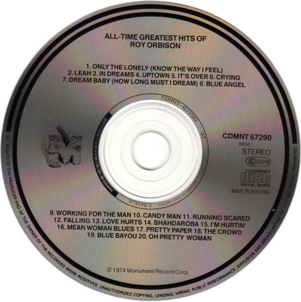 Roy Orbison : The All-Time Greatest Hits Of Roy Orbison (CD, Comp)