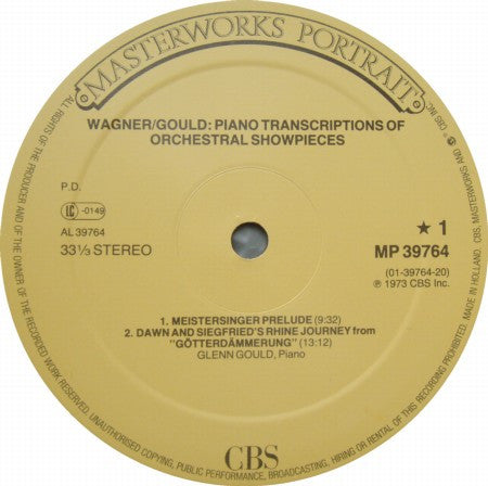 Richard Wagner - Glenn Gould : Piano Transcriptions Of Orchestral Showpieces (LP, Album, RE, RM)