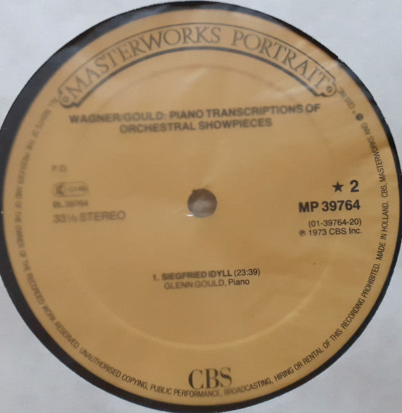 Richard Wagner - Glenn Gould : Piano Transcriptions Of Orchestral Showpieces (LP, Album, RE, RM)