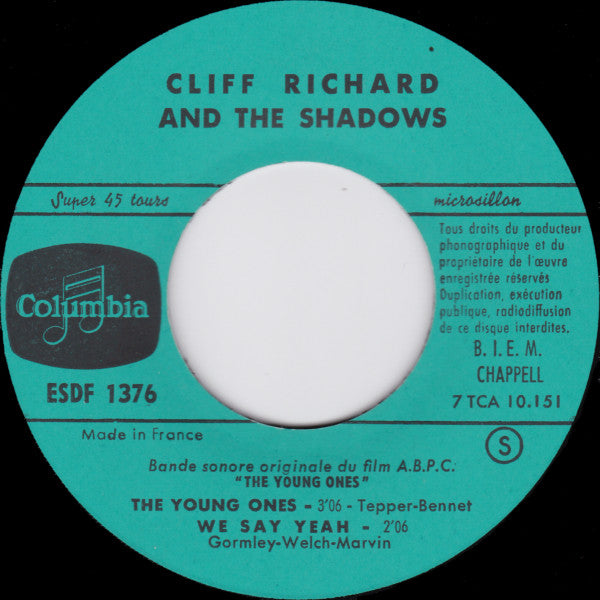 Cliff Richard & The Shadows : The Young Ones (7", EP)
