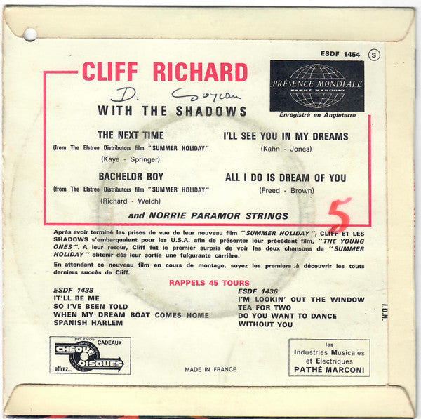 Cliff Richard & The Shadows : The Next Time (7", EP)