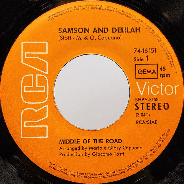 Middle Of The Road : Samson And Delilah (7", Single)