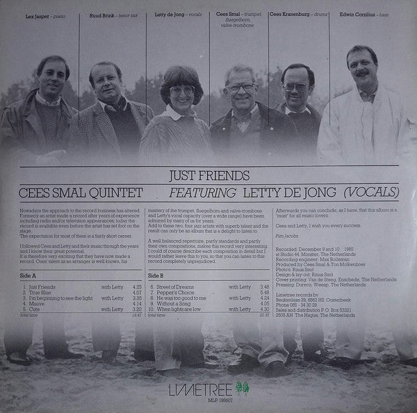 Cees Smal Quintet Featuring Letty De Jong : Just Friends (LP, Album)