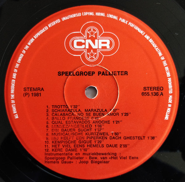 Speelgroep Pallieter : Speelgroep Pallieter (LP, Album)