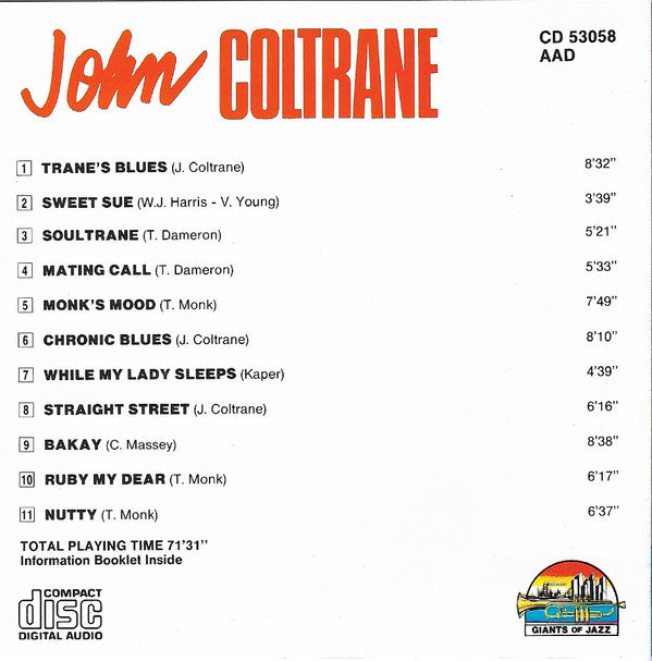 John Coltrane : Trane's Blues (CD, Comp)