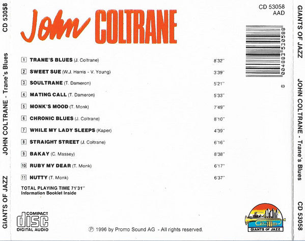 John Coltrane : Trane's Blues (CD, Comp)