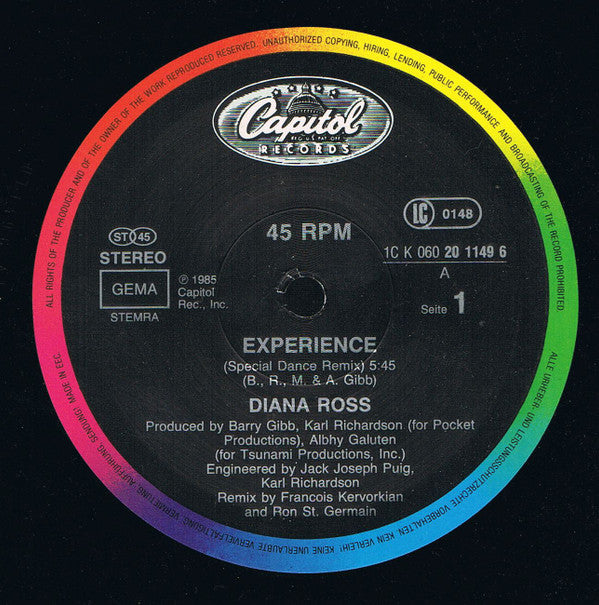 Diana Ross : Experience (12", Maxi)